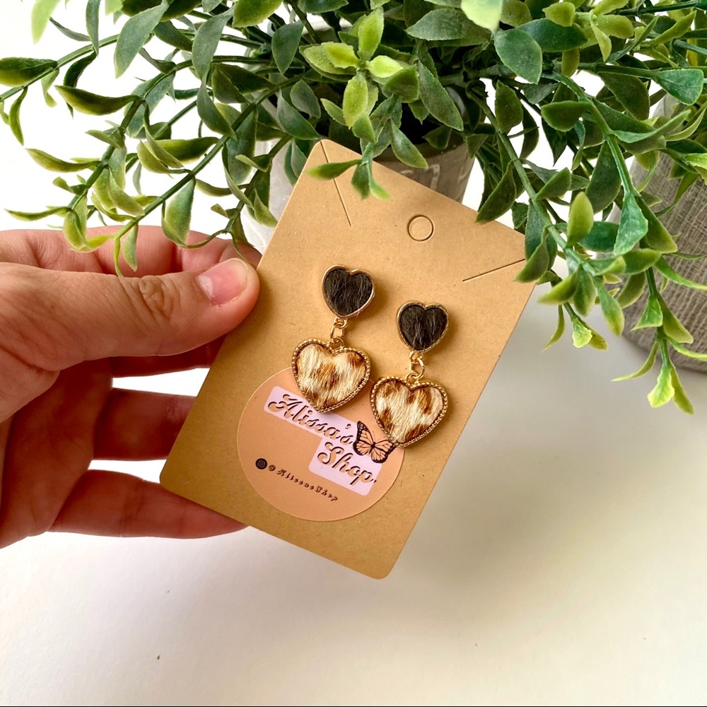 Double heart earrings